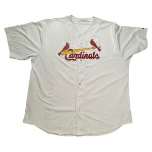 Majestic St Louis Cardinals MLB Baseball Jersey White Button Up Mens 3XL